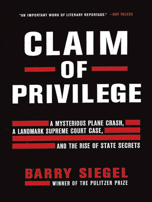 Title details for Claim of Privilege by Barry Siegel - Available